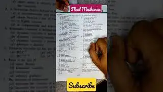 Fluid Mechanics MCQ |For JPSC Assistant Engineer Mains Exam #shorts #jpsc #fluidmechanics #mcq