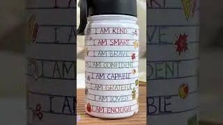 Smart Loved Brave Confident | Personalized Kids Water Bottle With Straw Lid