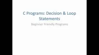 C Programs (Decision Making & Loops) | Beginners Friendly | #Shorts
