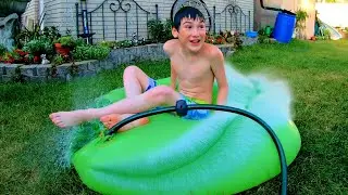 The very first time we filled a Giant 6 ft balloon with water.