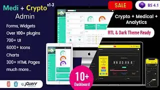 Medi + Crypto Admin - Responsive Bootstrap Admin Templates with UI Framework for Web Apps Templates
