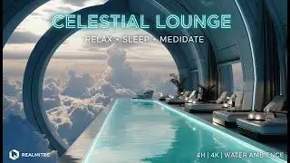 Celestial Lounge above Clouds | 4H Space Pool Music & Water Ambience