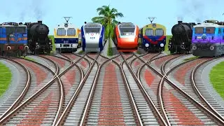 All Realistic Railgadi 🪅Crossing At Daimond Railroad Crossing Tracks | fattest train crossing track
