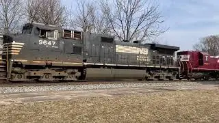 9647 leader (NS 34 Geometry Unit and NS Coach Car)- Norfolk Southern Train