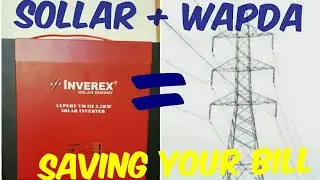 Solar power plus wapda or grid power mix energy on inverex vmiii 3.2 hybrid inverter for home use