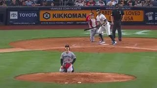Yankees Giancarlo Stanton just got robbed by the baseball..