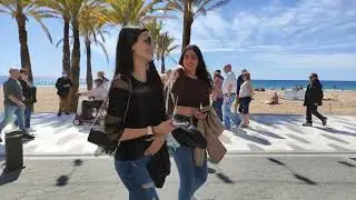 BENIDORM 🇪🇸 BEAUTIFUL PEOPLE ON LEVANTE BEACH MARCH 2022 Costa Blanca SPAIN Walking Tour 4K