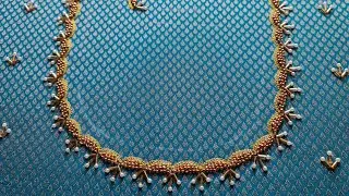 Aari simple work in tamil//aari embroidery //@stebi715 