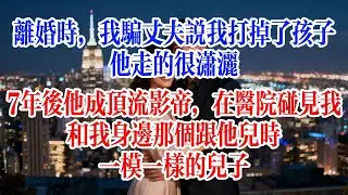 離婚時，我騙丈夫說我打掉了孩子，他走得很瀟灑，7年後他成了頂流影帝，在醫院碰見我，和我身邊那個跟他兒時一模一樣的兒子#故事頻道 #爱情故事 #情感故事 #婚姻 #小说