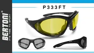 Bertoni Occhiali Moto Fotocromatici Polarizzati con Lenti Gialle P333FTA - Guida Notturna