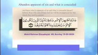 Leave apparent  & secret sins
