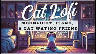 Piano - Moonlight, a Lofi Cat [47min of Background Music for Chilling, Working, Studying, Relaxing]