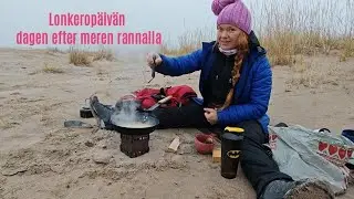 Lonkeropäivän dagen efter meren rannalla
