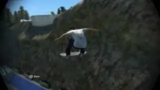 Skate 3 drop in off cliff into Super Ultra Mega Park bowl