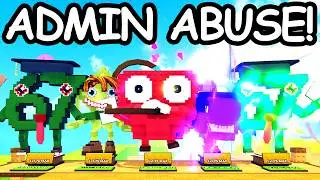 My LUCKIEST ADMIN ABUSE EVER in Kick a Lucky Block!