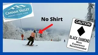 Skiing Down a Black Diamond Shirtless | Canaan Valley WV