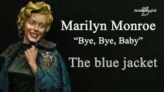 Marilyn Monroe - Painting bust - The jacket - The base acrylic colour and oil layer.