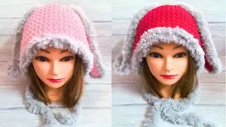 Crochet Cute Rabbit Hat, Bunny Hat crochet pattern, Big Ears