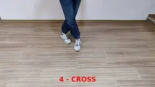 Bachata basic step with cross on 4