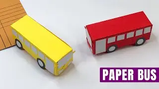 🎨 DIY Paper Bus Craft - Easy & Fun 3D Paper Model Tutorial for Beginners 🌍✂️