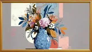 Frame Tv Art | SPRING ART FLOWERS IN A VASE FRAME TV ART | Golden Frame Tv Art 4k