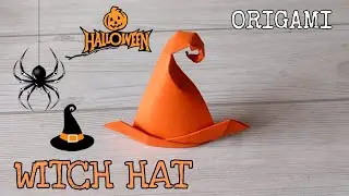 WITCH HAT ORIGMAI FOR BEGINNERS|HALLOWEEN SEASON WITCH HAT PAPERCRAFT|STEP BY STEP FOLDING