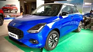 New Maruti Suzuki Swift (ZXi+)Luster Blue With Black Roof 2024 Model Review Exterior & Interior