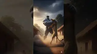 Lions attacked on hulk's village #hulk #shorts #ai #trend