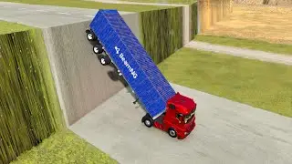 Cars vs Unfinished Road Crashes BeamNG Drive