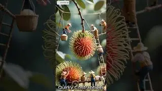 A Mini Workers Plucking Rambutan Fruits from tree 😱😱😱#shorts #ai #aitoday #aiartists #miniature