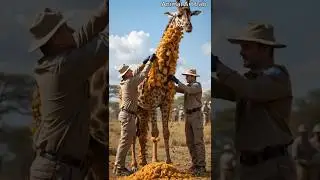 Giraffe Covered in Honeycombs and Bees_Rescue Mission! #animalrescue #giraffe #wildliferescue