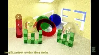 Blender 3D animation and render comparison with Luxrender and SmallLuxGPU with OpenCL  1080p HD
