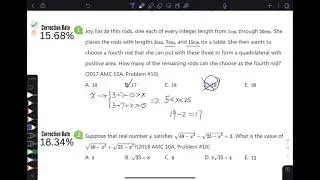 [PART 8]AMC 10 Most Challenging Questions with Lowest Correction Rate