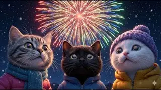 Gray Kitten and Friends Explore a Magical Ice Castle and Fireworks Show ❄️🐱🎆