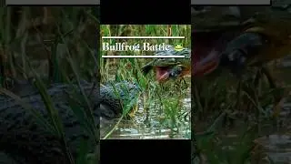 Bullfrog Battle: Love and Territory! 🐸💥#FrogFight #Wildlife #NatureBattle #AnimalTerritory
