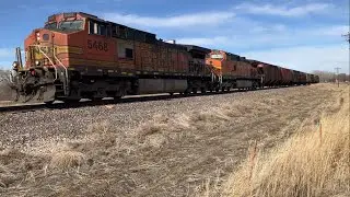 BNSF 5468 leads a grain train (X-CIMCRL) at Longmont