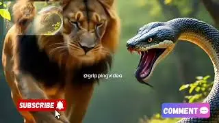 snakes and lions threaten each other