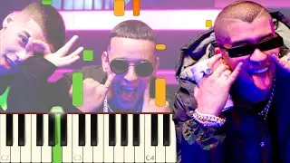 Soltera Remix - Lunay X Daddy Yankee X Bad Bunny - Piano - Synthesia