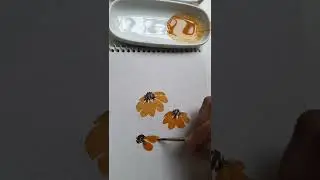 Realtime Watercolour Florals / Yellow Daisy #shorts #art #youtubeshorts #watercolor #flowers