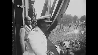 1952 08 18 NODO 502A  Inauguración del pantano del Ebro  Triunfal recibimiento a Franco en Santander