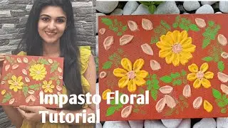 Easy Impasto Floral tutorial for beginners Texture art| Art tutorial #texturedart  @sl_art_haven