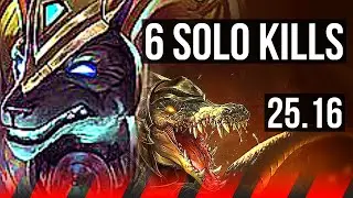 NASUS vs RENEKTON (TOP) | 6 solo kills | KR Diamond | 25.16