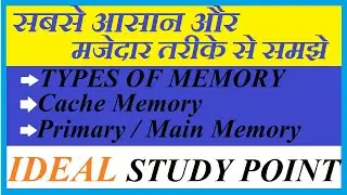 PPS2:Programming For ProblemSolving|Types Of Memory|Cache Memory|Primary/MainMemory|Secondary Memory