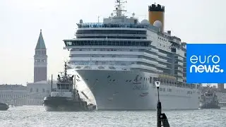 Watch: Venice cruise ship veers close to esplanade in storm