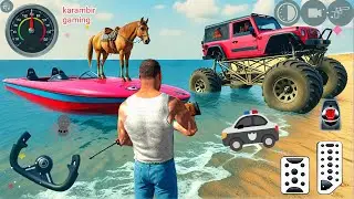 Indian Monster Truck Boat and Horse in Open City Simulator 2025 - Android Gameplay