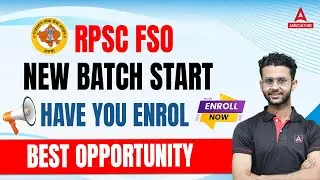 RPSC FSO New Batch start have you Enroll |  Best opportunity