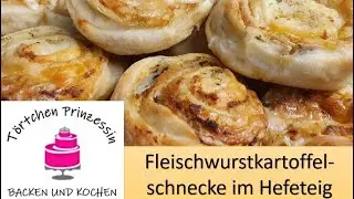 Fleischwurstkartoffelschnecke im Hefeteig