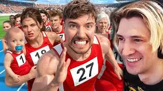 Ages 1 - 100 Race For $250,000! | xQc Reacts to MrBeast