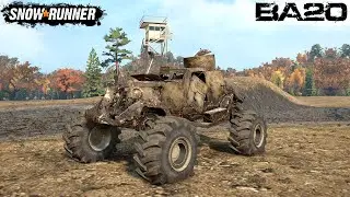 SnowRunner - OLD RUSTY ARMORED CAR Testing In A Mud Park