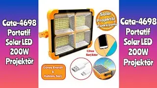 SOLAR LIGHTING, 200W LED LIGHTING DEVICE WITH SOLAR PANEL CATA CT-4698 PORTABLE SOLAR LED #SOLARLED